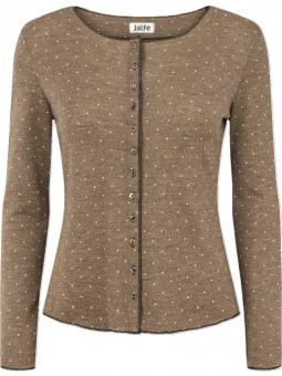 Jalfe "Cardigan Light Brown Dots Merino" Natural Melange 