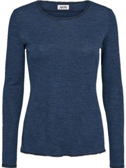 Jalfe "Cardigan Plain Merino" Jeansblue Melange 