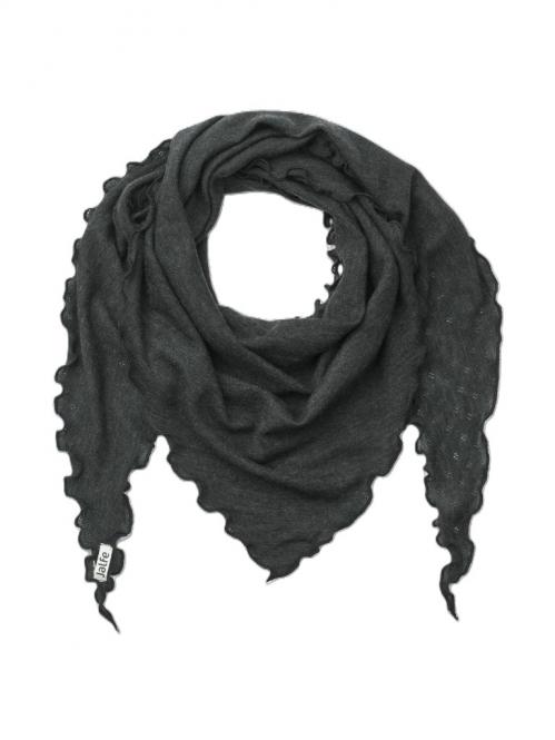 Jalfe "Scarf Eyelet Merino"  Anthracite Melange 