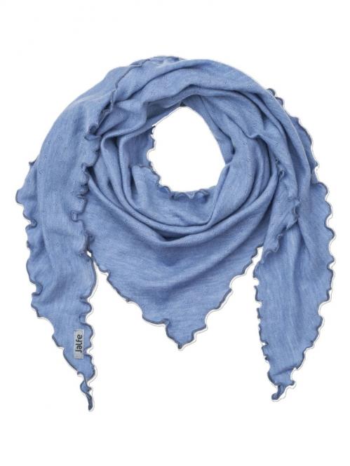 Jalfe "Scarf Eyelet Merino"  Light Blue Melange 