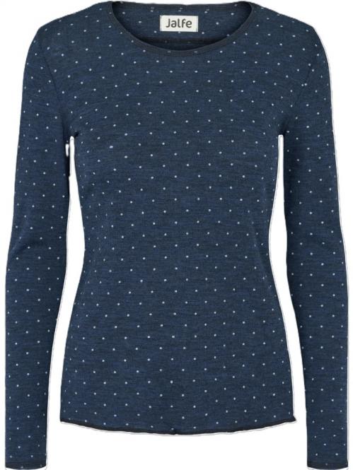 Jalfe "Shirt Dots Merino" Jeansblue Melange 