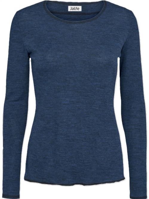 Jalfe "Cardigan Plain Merino" Jeansblue Melange 