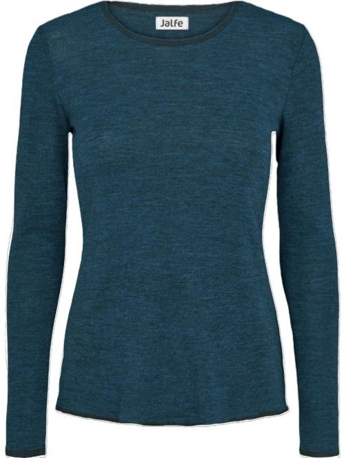 Jalfe "Shirt Plain Merino" Petrol Melange 