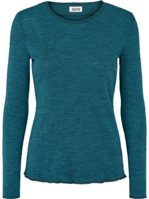 Jalfe "Shirt Plain Merino" Turquoise Melange 