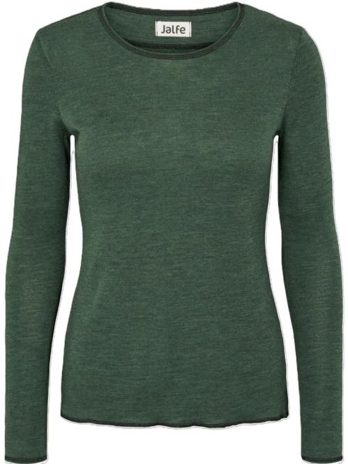 Jalfe "Shirt Plain Merino" Dusty Green Melange 